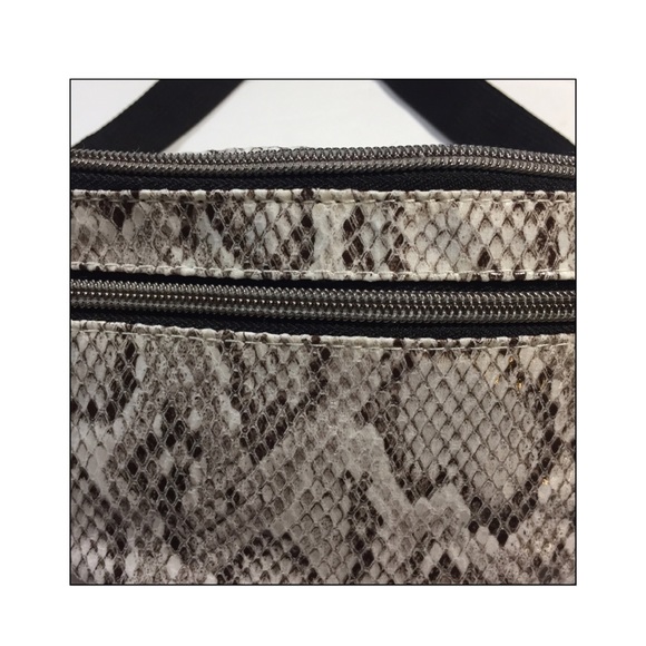 New Faux Snakeskin Fanny Pack with Two Zippers - Picture 5 of 7